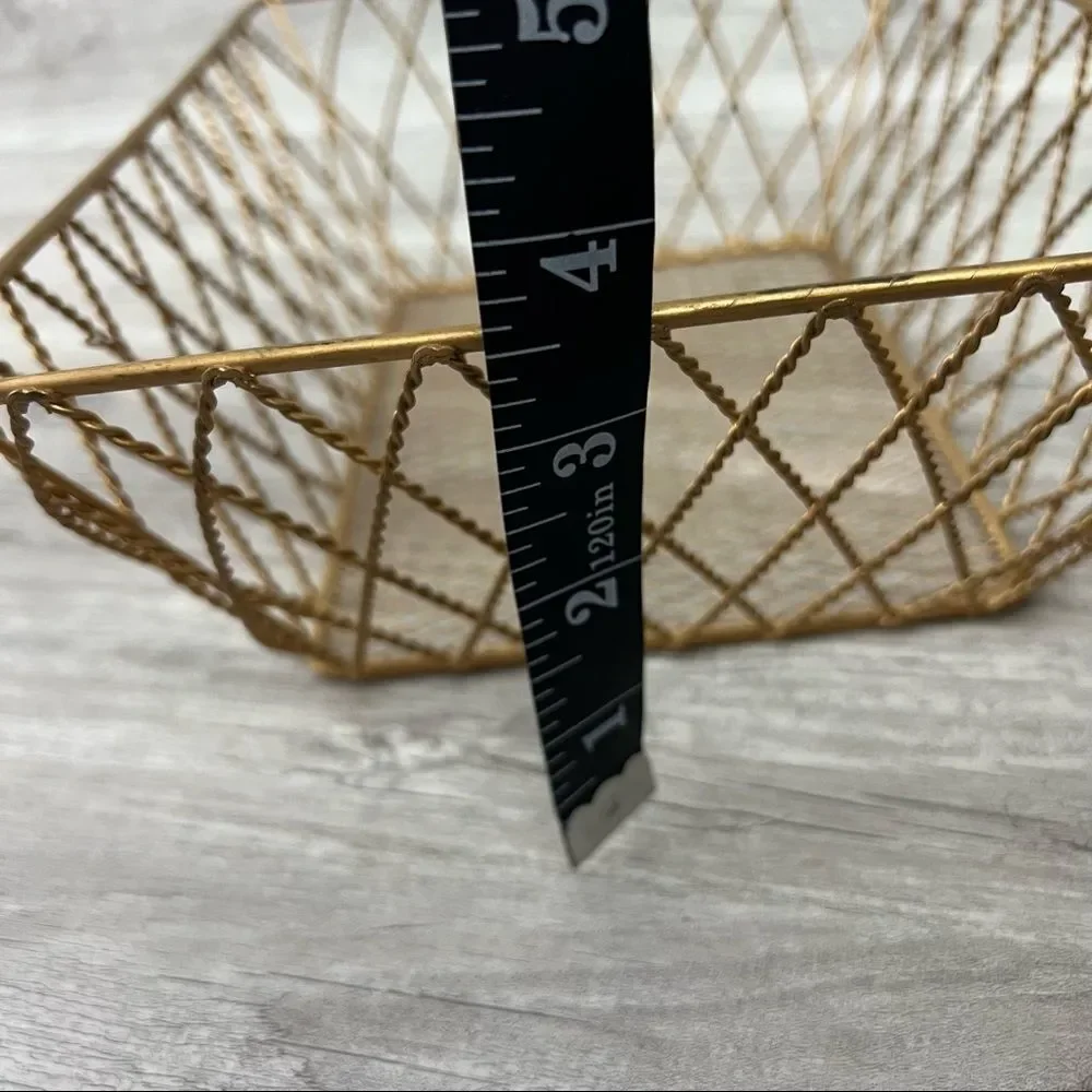 Metallic Bronze Wire Organizer Storage Basket